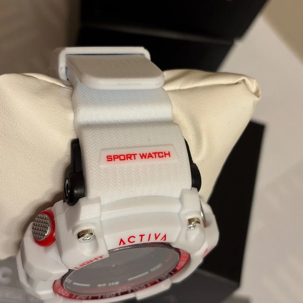 Activa Invicta Digital Mens Watch 56mm White Red Sports ACW8020-012 New